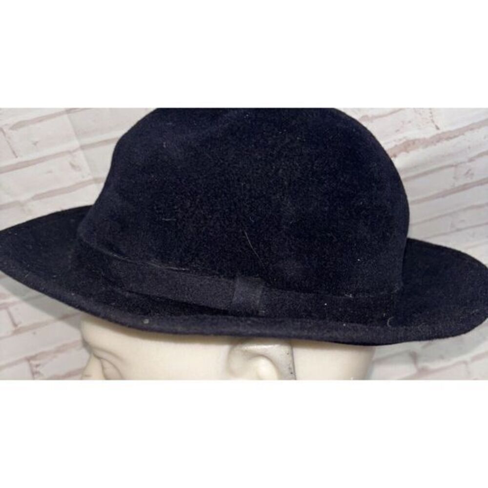 Vintage Clothing Henry Pollak Women's Launcelot Navy Wool Hat Banded Cloche